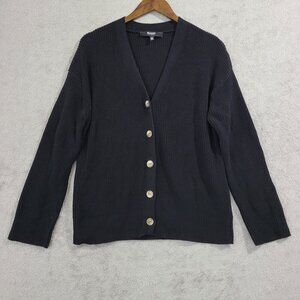 NWOT  Hudson Women's M  Black Button Front Cardigan Sweater Knit